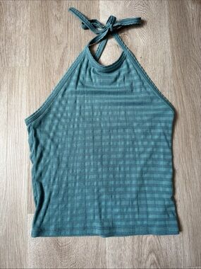 American Eagle Outfitters Teal Halter Tank Top